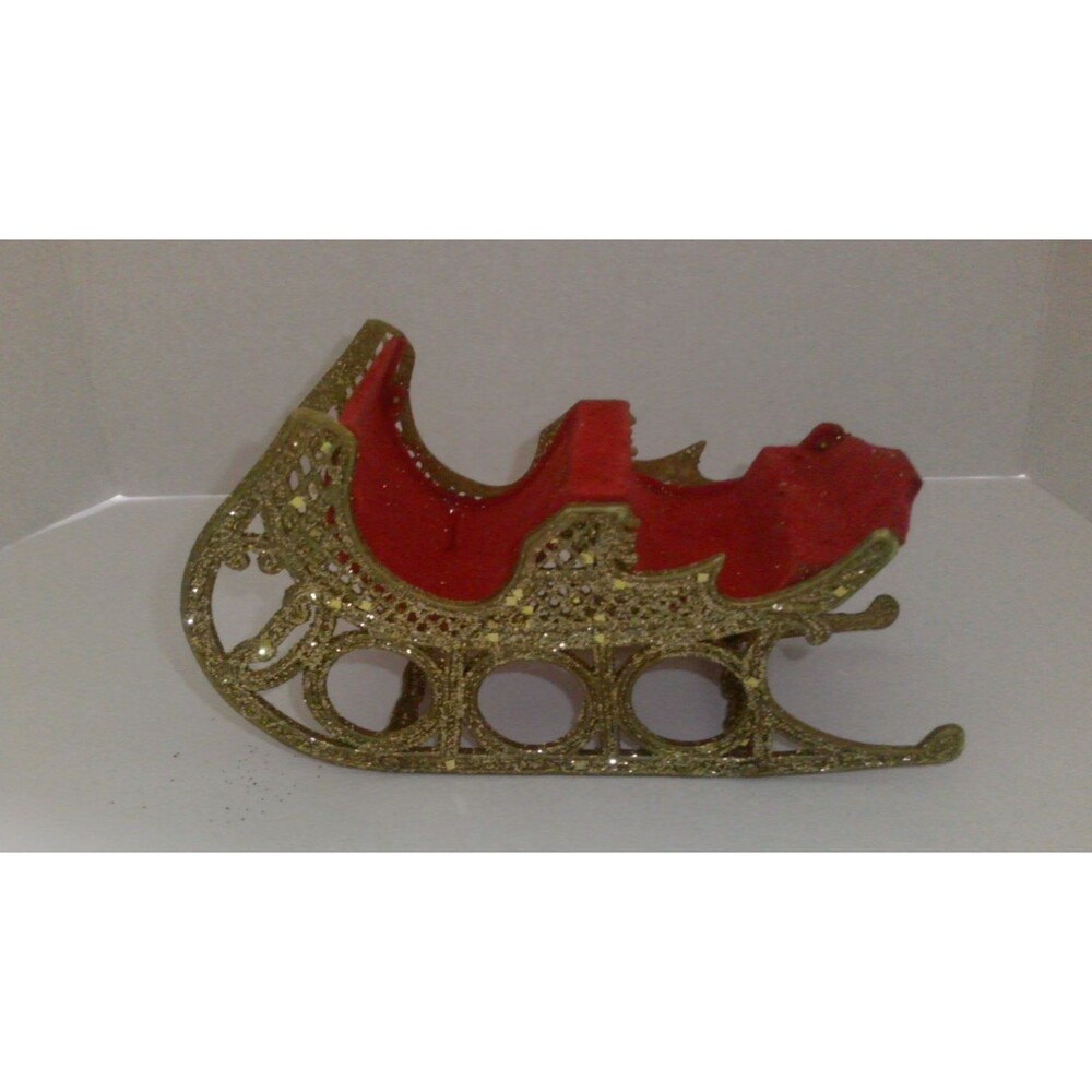 Vintage Christmas Sleigh Plastic/ The Akron Import Store Calif 1970s